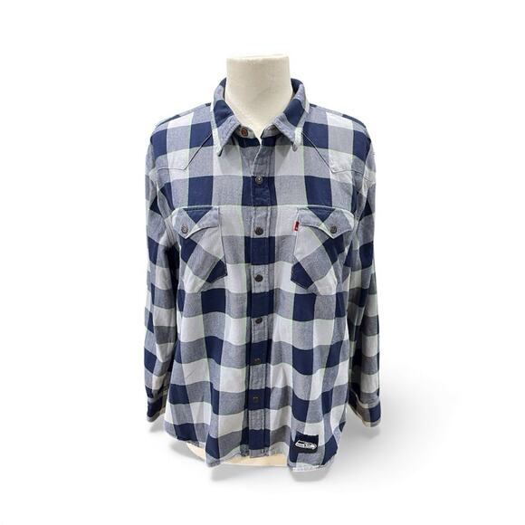 Levis-NFL Seattle Seahawks Snap Button Shirt Women’s Size XL Gray/Blue Football - Picture 1 of 16